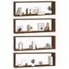 vidaXL Wall Cube Shelves 4 pcs Brown Oak 80x15x26.5 cm Engineered Wood