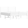 vidaXL Metal Bed Frame without Mattress with Footboard White 140x200cm