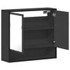 vidaXL Bathroom Mirror Cabinet Black 65x20x60 cm Engineered Wood