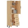 vidaXL Highboard Sonoma Oak 69.5x34x180 cm Engineered Wood