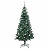 vidaXL Artificial Pre-lit Christmas Tree Green 210 cm PVC and Metal