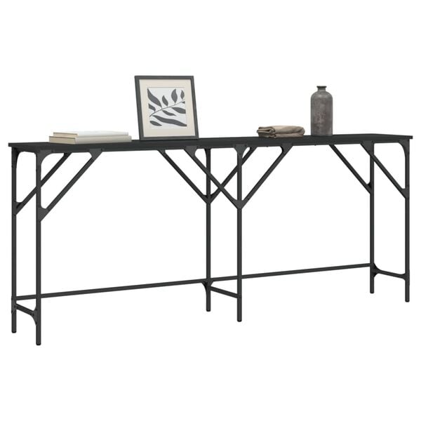 vidaXL Console Table Black 180x29x75 cm Engineered Wood