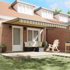 vidaXL Retractable Awning Green and Yellow 4 x 3 m