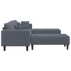 vidaXL Velvet Sofa with Cushion 3 pcs Dark Grey 208 cm Velvet