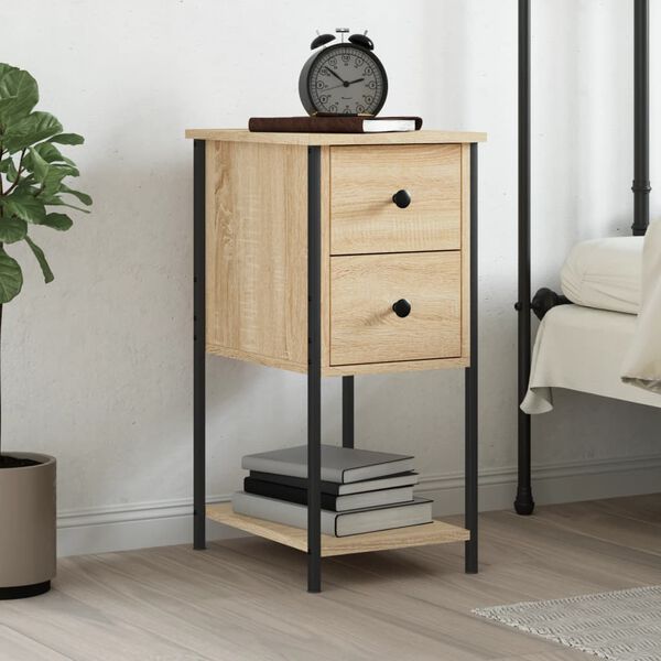 vidaXL Bedside Cabinet Sonoma Oak 32x42x70 cm Engineered Wood