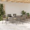 vidaXL Garden Dining Set 7 pcs Grey Poly Rattan