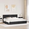 vidaXL Storage Bed with Headboard Black 200 x 200 cm Engineered Wood