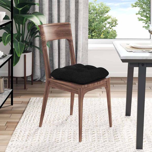 vidaXL Seat Cushions 4 pcs Black 45 x 45 x 12 cm Fabric