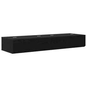 vidaXL Studio Desk Black Oak 130 x 40 x 19.5 cm Engineered Wood