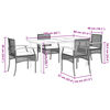 vidaXL 5 Piece Garden Dining Set with Cushions Black Poly Rattan