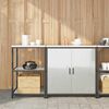 vidaXL Kitchen Storage Set with Shelf 2 pcs Silver Galvanised Steel