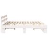 vidaXL Bed Frame with Headboard White 200 x 200 cm Solid Pine Wood
