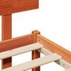 vidaXL Bed Frame with Headboard Wax Brown 180 x 200 cm Solid Pine Wood