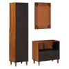 vidaXL Bathroom Furniture Set with Shelf 3 pcs Walnut Solid Mango Wood