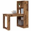 vidaXL Desk with Shelf Old Wood 122 x 67 x 145 cm Engineered Wood