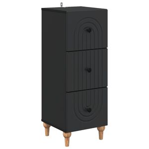 vidaXL Drawer Cabinet Black 33 x 34.5 x 90 cm Engineered Wood