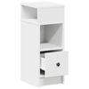 vidaXL Bedside Cabinet with Drawer White 25x31x66 cm