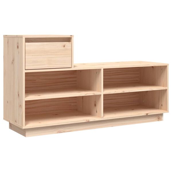 vidaXL Shoe Cabinet 110x34x61 cm Solid Wood Pine