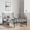 vidaXL Metal Bed Frame without Mattress with Footboard Black 100x190cm