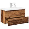 vidaXL Sink Cabinet with Built-in Basin Old Wood