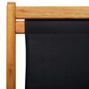 vidaXL Folding Beach Chair Eucalyptus Wood and Fabric Black
