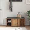 vidaXL Hall Bench Old Wood 100 x 38 x 46 cm Engineered Wood and Fabric