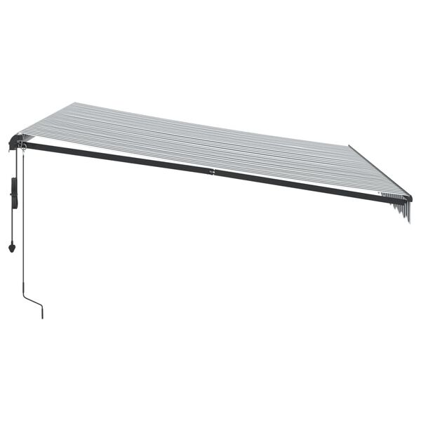 vidaXL Automatic Retractable Awning Anthracite and White 400x350 cm