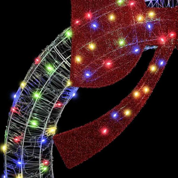 vidaXL Wreath with 80 LEDs Multicolour 92 x 9.5 x 92 cm Acrylic