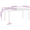 vidaXL Garden Table Black 160 x 80 x 73 cm Solid Teak wood