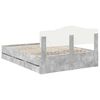 vidaXL Bed Frame with Drawer Concrete Grey 150 x 200 cm Engineer Wood