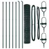vidaXL Fence with Post Green 1.5 x 10 m Steel and PVC