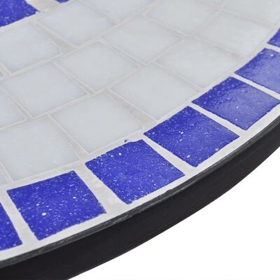 vidaXL Bistro Table Blue and White 60 cm Mosaic