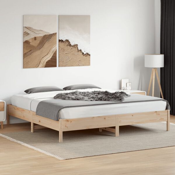 vidaXL Bed Frame without Mattress 200x200 cm Solid Wood Pine