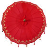vidaXL Balinese Parasol Red (180-190) x 260 cm Cotton and Wood