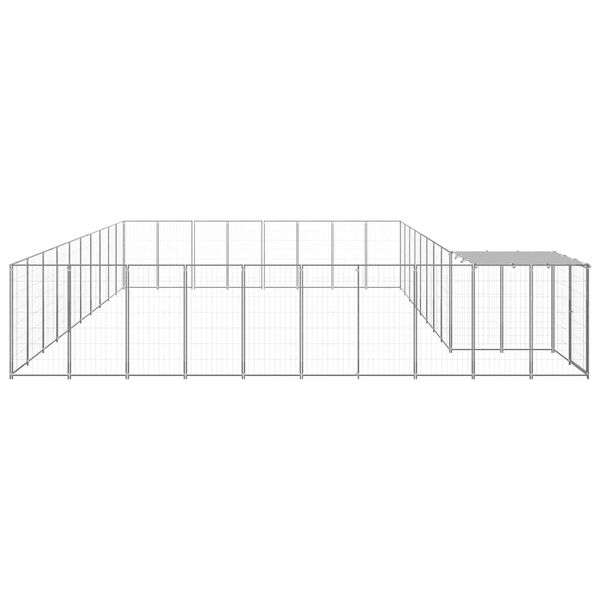 vidaXL Dog Kennel Silver 25.41 m² Steel