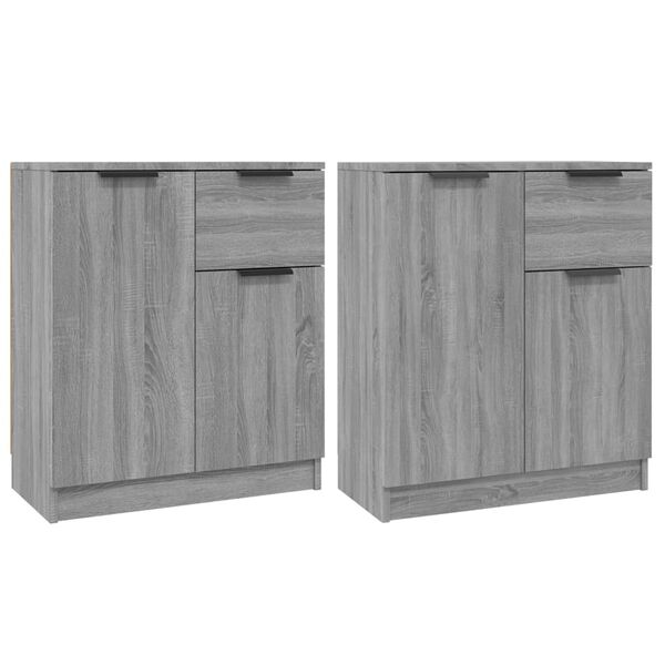 vidaXL Sideboards 2 pcs Grey Sonoma 60x30x70 cm Engineered Wood