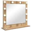 vidaXL Vanity Mirror with LED Strip Lights Grey Sonoma 60 x 55 x 18 cm