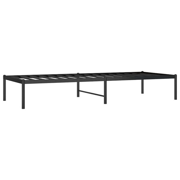 vidaXL Metal Bed Frame without Mattress Black 75x190cm