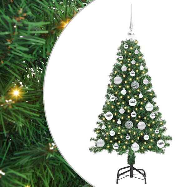 vidaXL Artificial Christmas Tree with 150 LEDs with Stand Green 120 cm