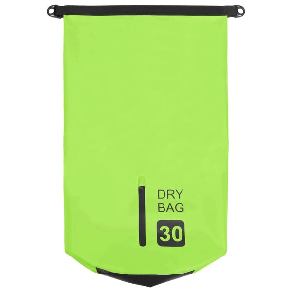 vidaXL Dry Bag with Zipper Green 30 L PVC