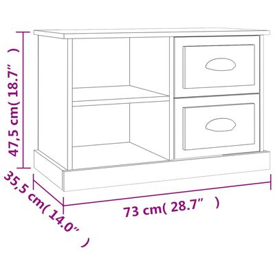 vidaXL TV Cabinet Grey Sonoma 73x35.5x47.5 cm Engineered Wood