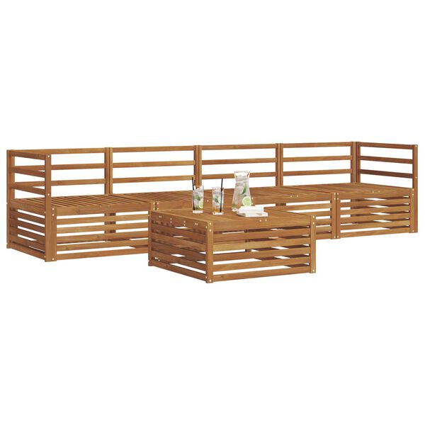 vidaXL Outdoor Sofa Set 5 pcs Natural Solid Acacia Wood