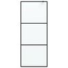 vidaXL Walk-in Shower Wall Black 80x195 cm Frosted ESG Glass