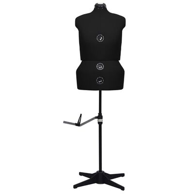 vidaXL Adjustable Dress Form Female Black L Size 44-50