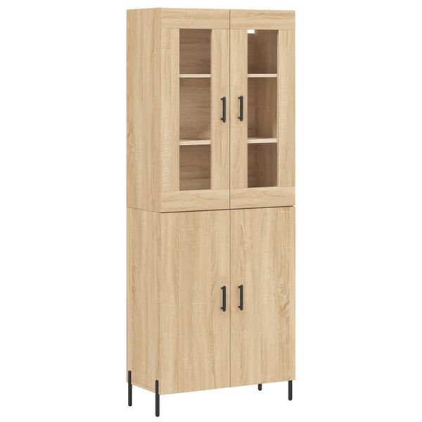 vidaXL Highboard Sonoma Oak 69.5x34x180 cm Engineered Wood
