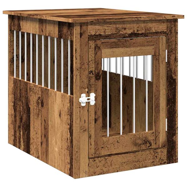 vidaXL Dog Crate Furniture Old Wood 55x75x65 cm Engineered Wood