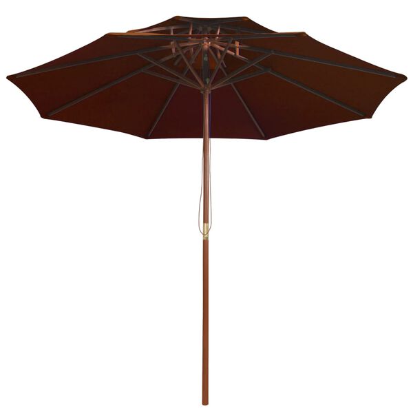 vidaXL Double Decker Parasol with Wooden Pole Terracotta 270 cm