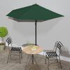 vidaXL Garden Parasol with Aluminium Pole Green 270x144 cm Half