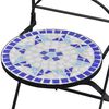 vidaXL 3 Piece Mosaic Bistro Set Ceramic Tile Blue and White