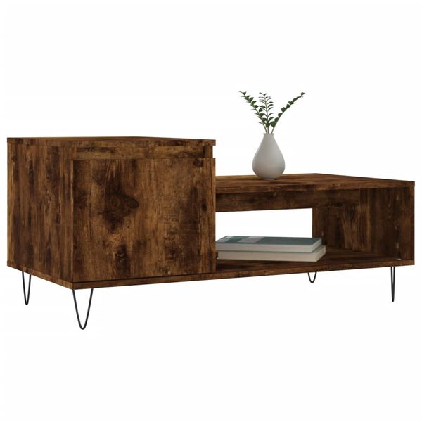 vidaXL Coffee Table Smoked Oak 100x50x45 cm Engineered Wood